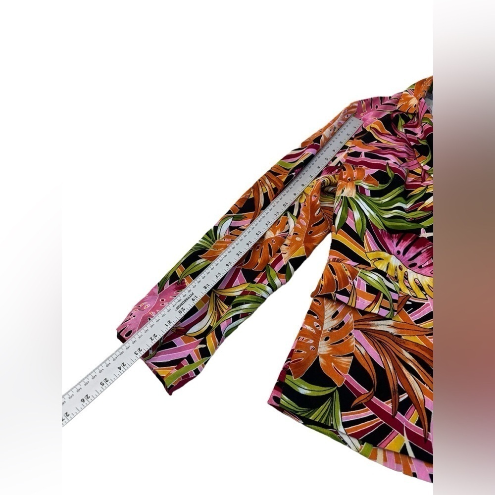 Ashley Stewart Linen Blazer Tropical Print Size 14 - Picture 11 of 11